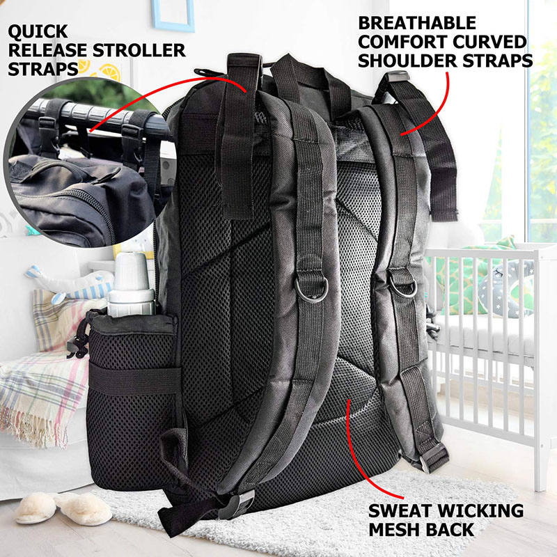 Black Tactical Diaper Bag