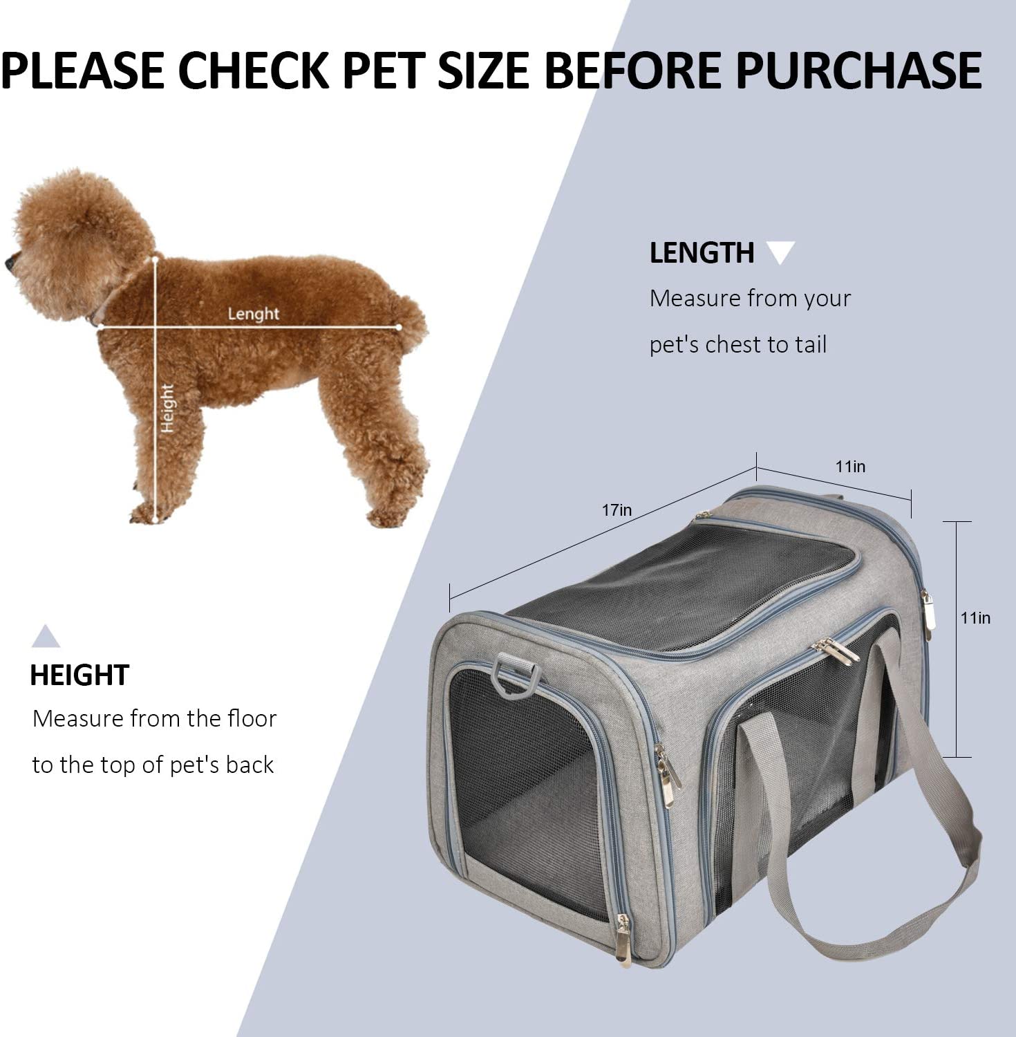 Pet Carrier for Small Medium Cats Dogs