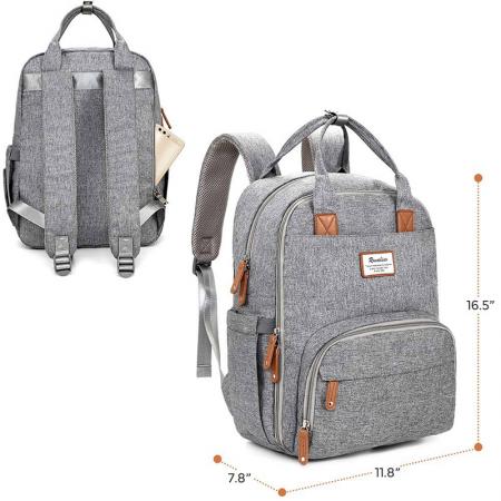 Gray Diaper Bag Backpack