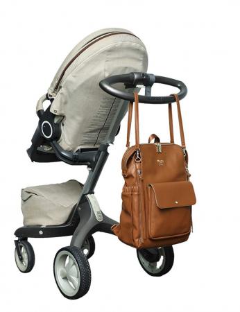 Large Capacity Leather Diaper Backpack