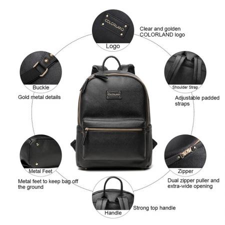 Vegan Leather Diaper Bag Backpack