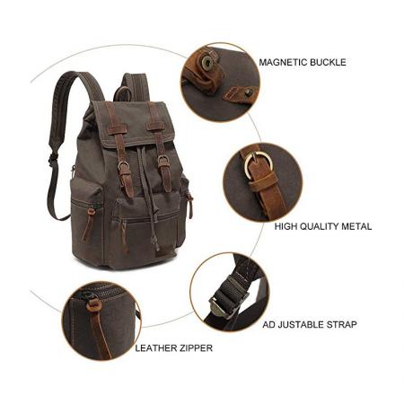 High Capacity Hiking Canvas Vintage Backpack