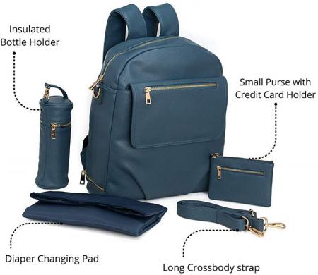 Leather Diaper Backpack for Moms