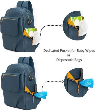 Leather Diaper Backpack for Moms