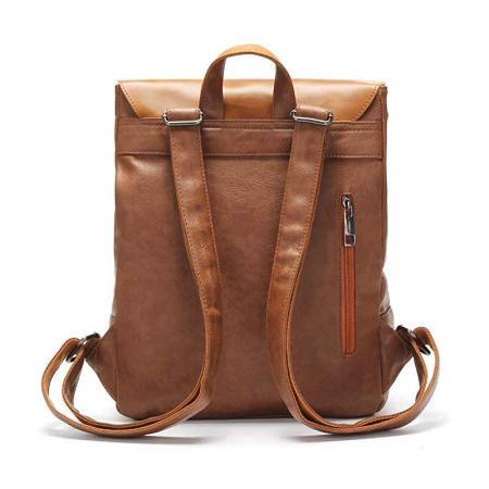 Brown Faux Leather Backpack