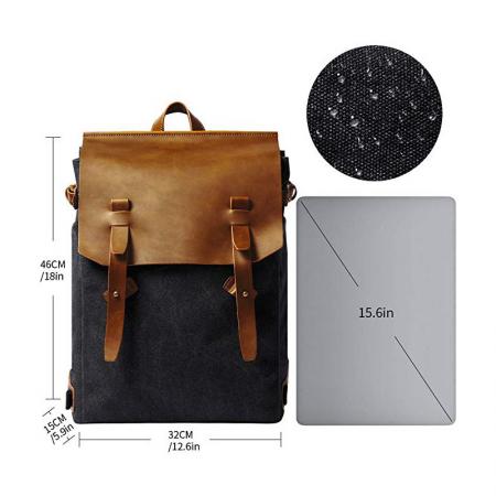 Casual Backpack Vintage Canvas Leather Backpacks