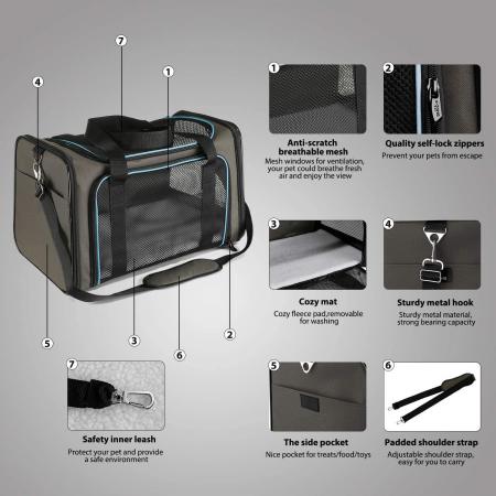 Soft Sided Collapsible Pet Travel Carrier